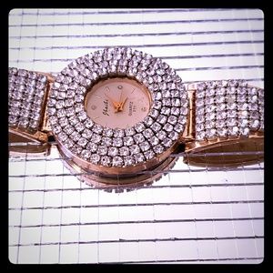 Rose gold Blinged out watch